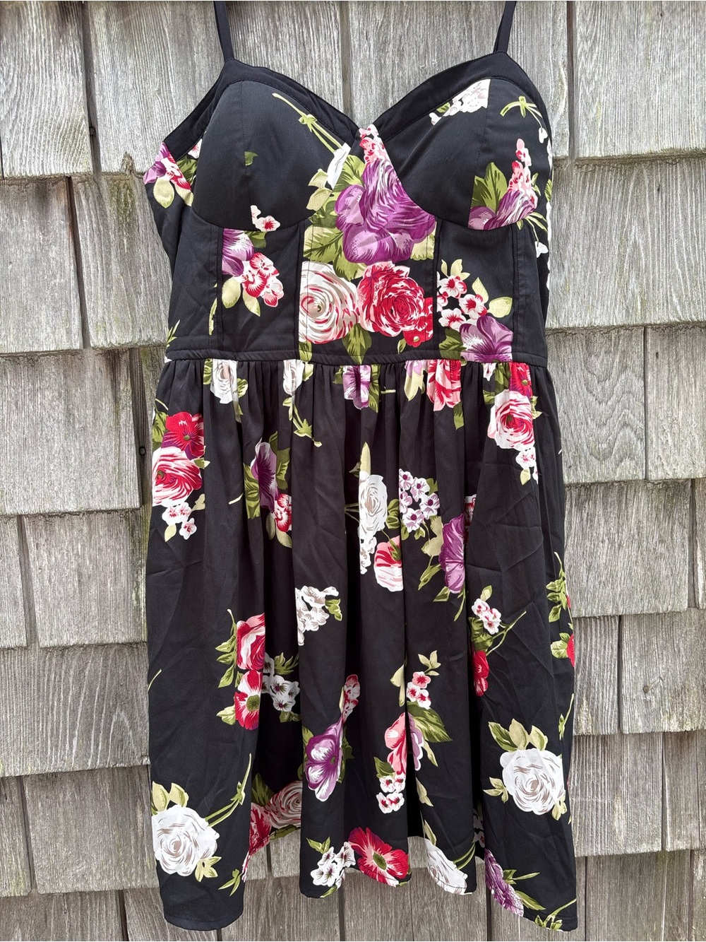 Floral Black Dress